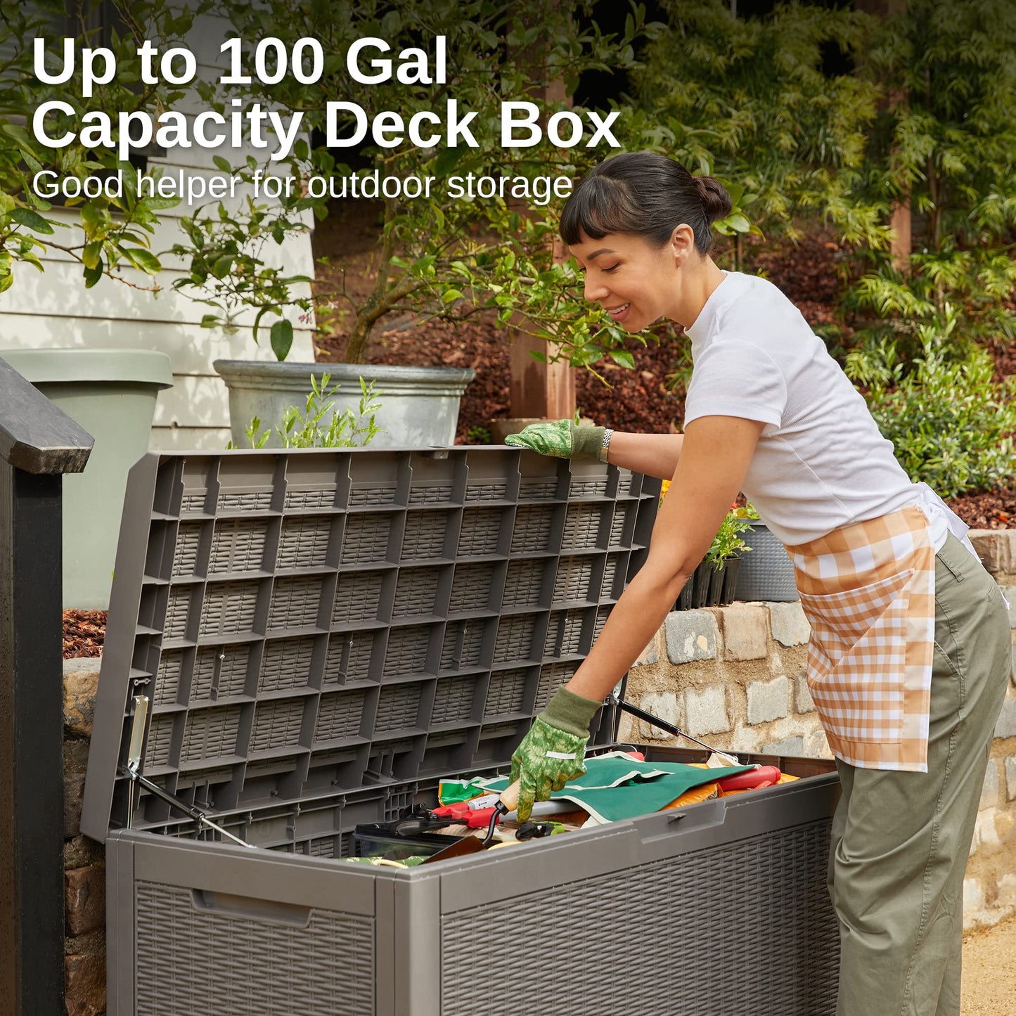 EAST OAK 100 Gallon Waterproof Outdoor Storage Box
