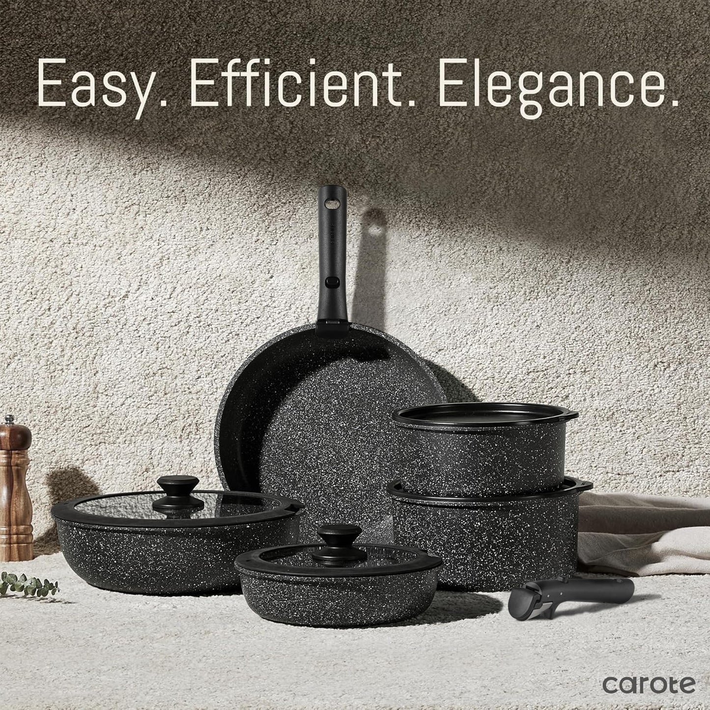 CAROTE Nonstick 15-Piece Cookware Set with Handles