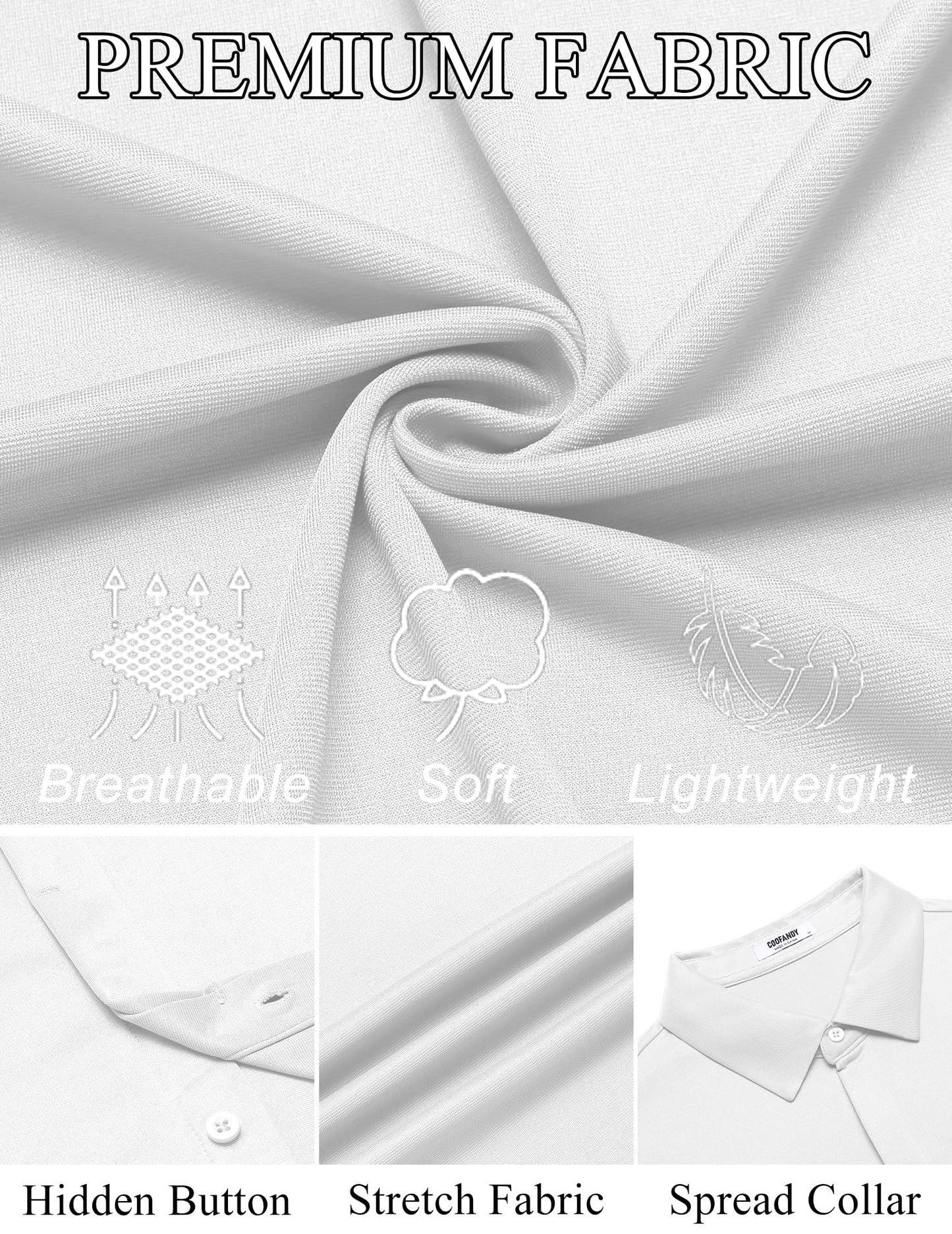 COOFANDY Men's Short Sleeve Dress Shirt