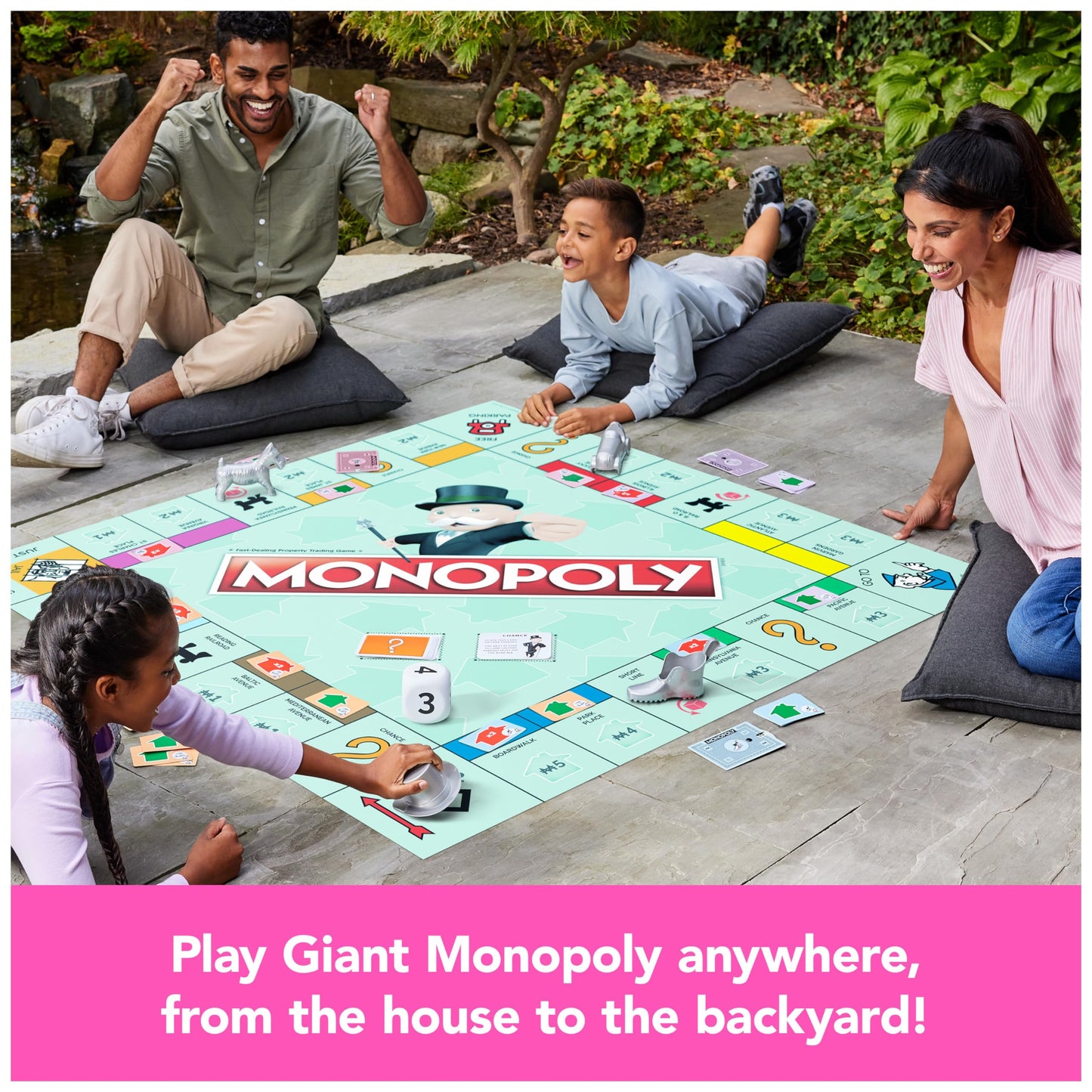 Monopoly Board Game Giant Edition Game for Kids | Family Board Game | Outdoor Games | Kids Games with Massive Board, Cards, Tokens, for Kids Ages 6+