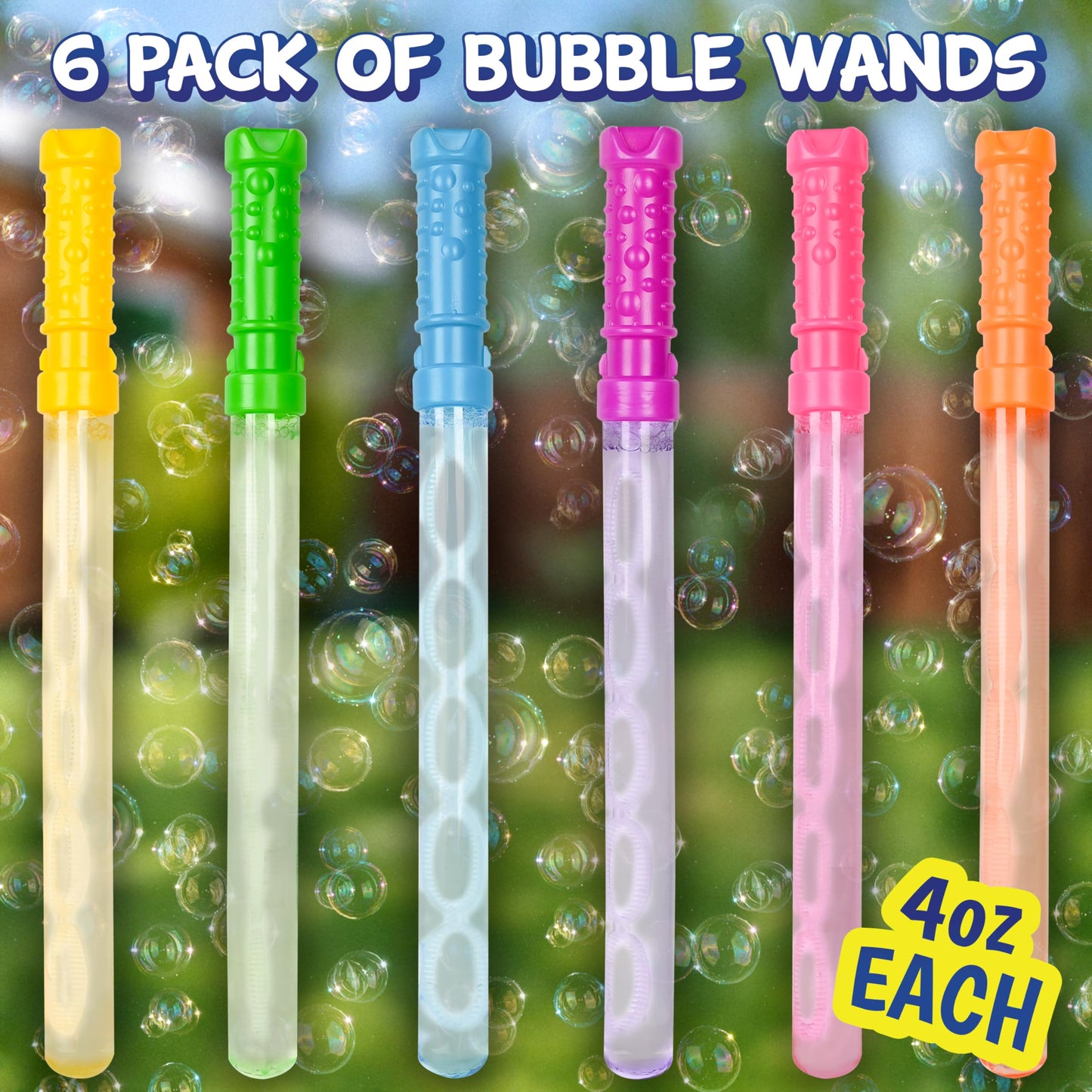 6 Pack Bubble Wands for Outdoor Fun