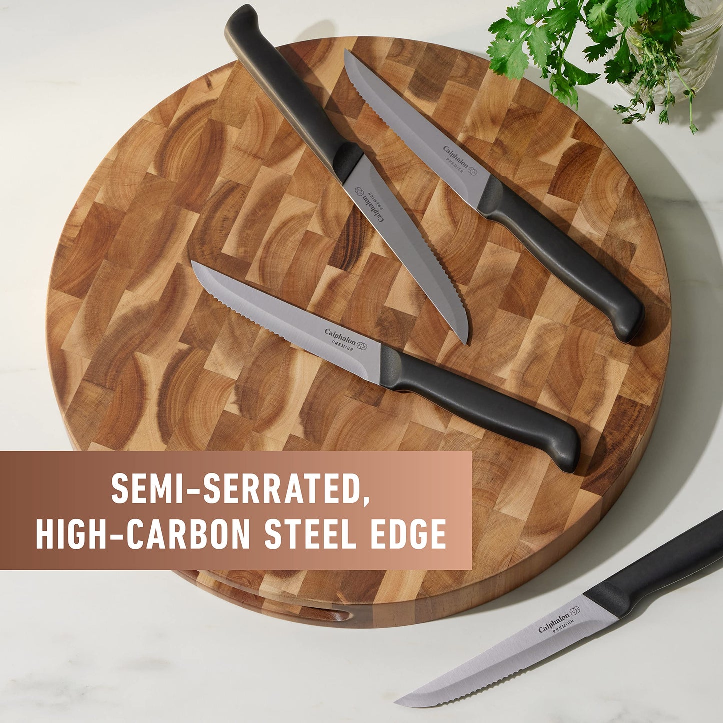 Calphalon 8-Piece Steak Knife Set with SharpIN