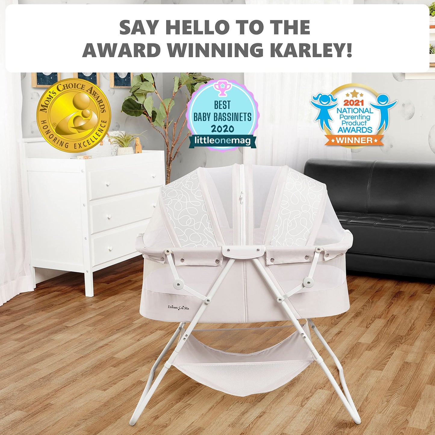 Dream On Me Portable Baby Bassinet with Canopy