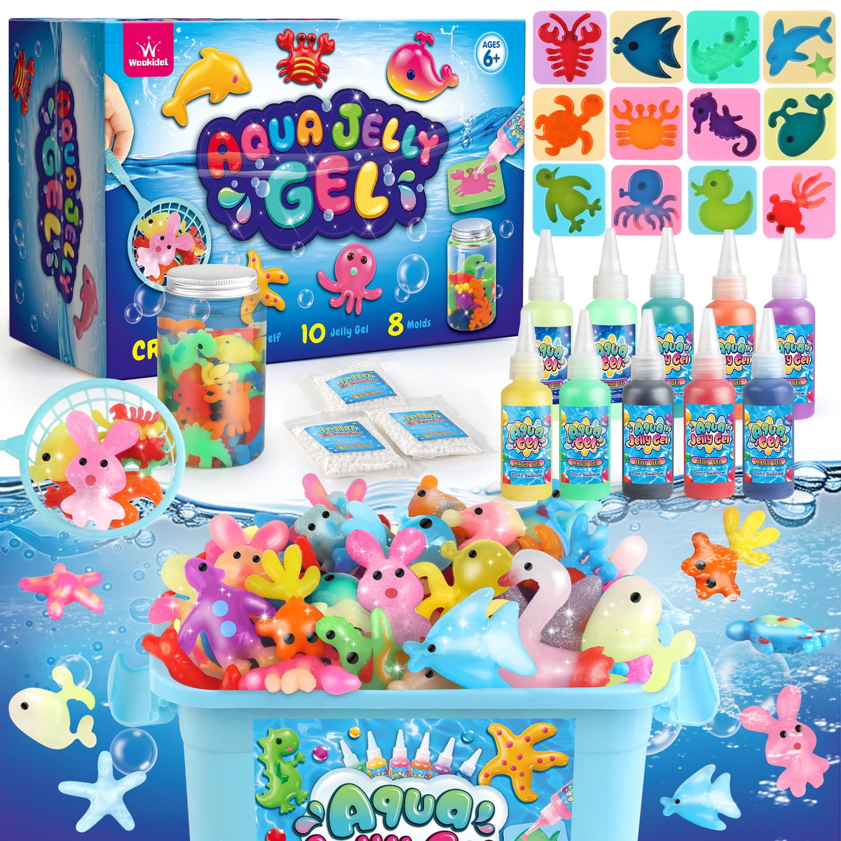 10 Pack Magic Water Gel Squishy Toy Making Kit