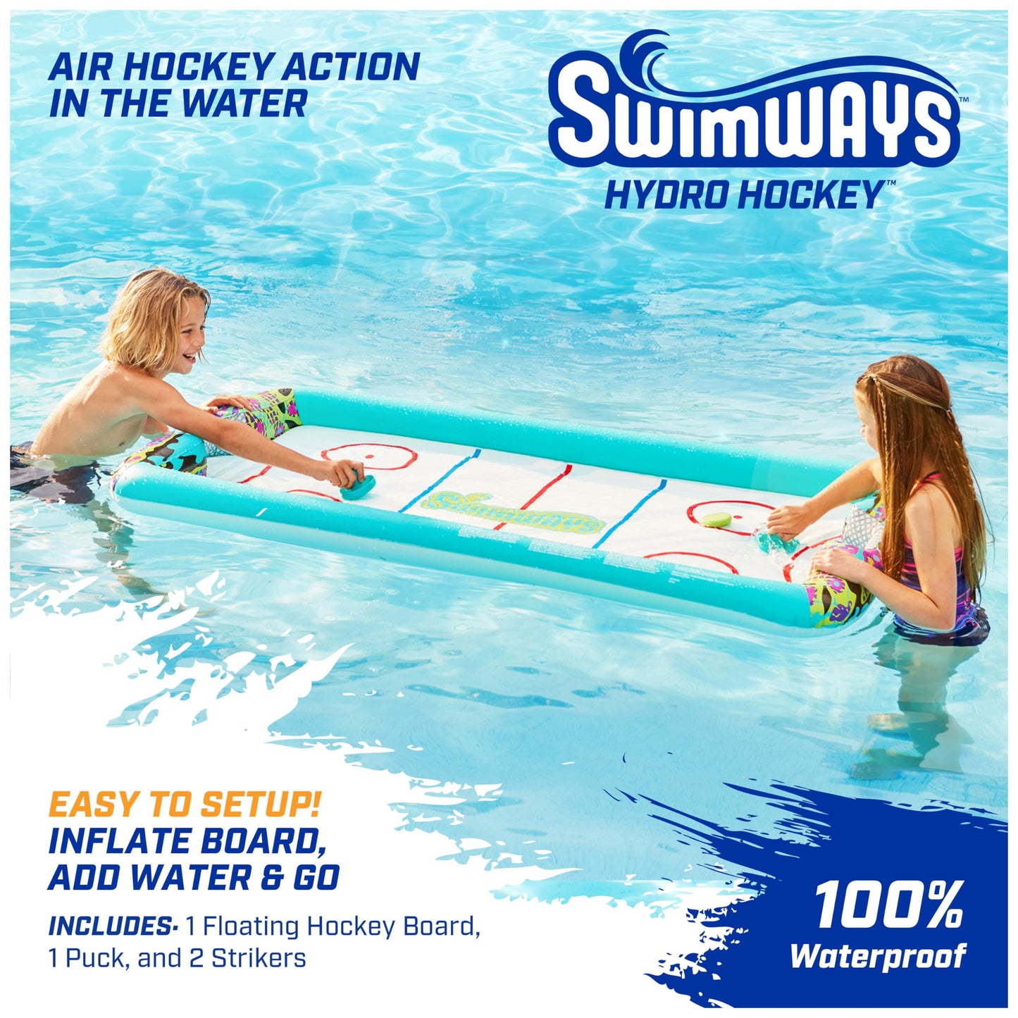 SwimWays Inflatable Water Hockey Pool Game Set