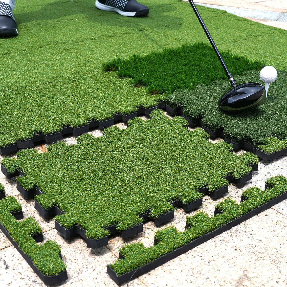 Tri-Turf Golf Hitting Mat with Thick Foam Base