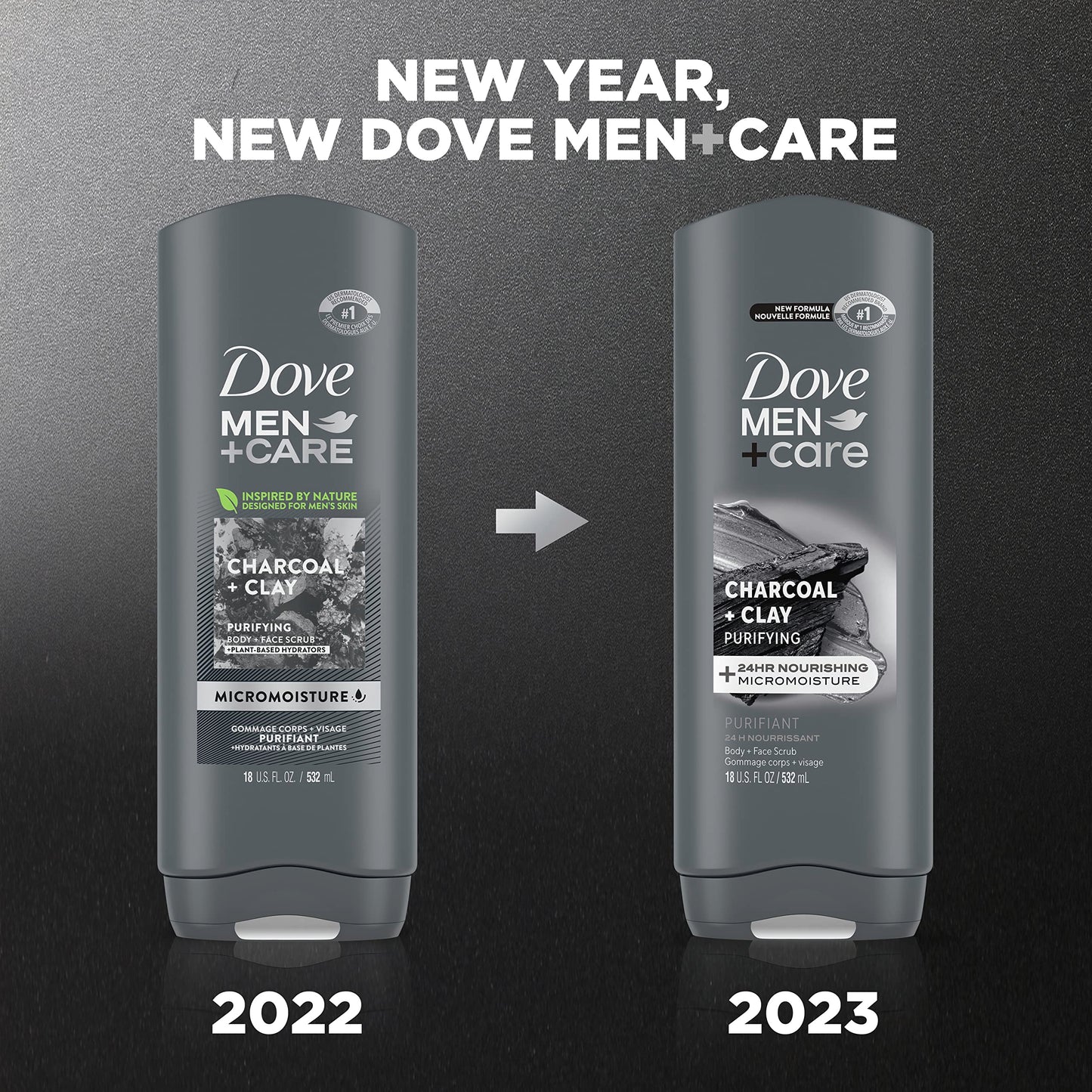 DOVE MEN + CARE Charcoal Clay Body Wash 18 Fl Oz