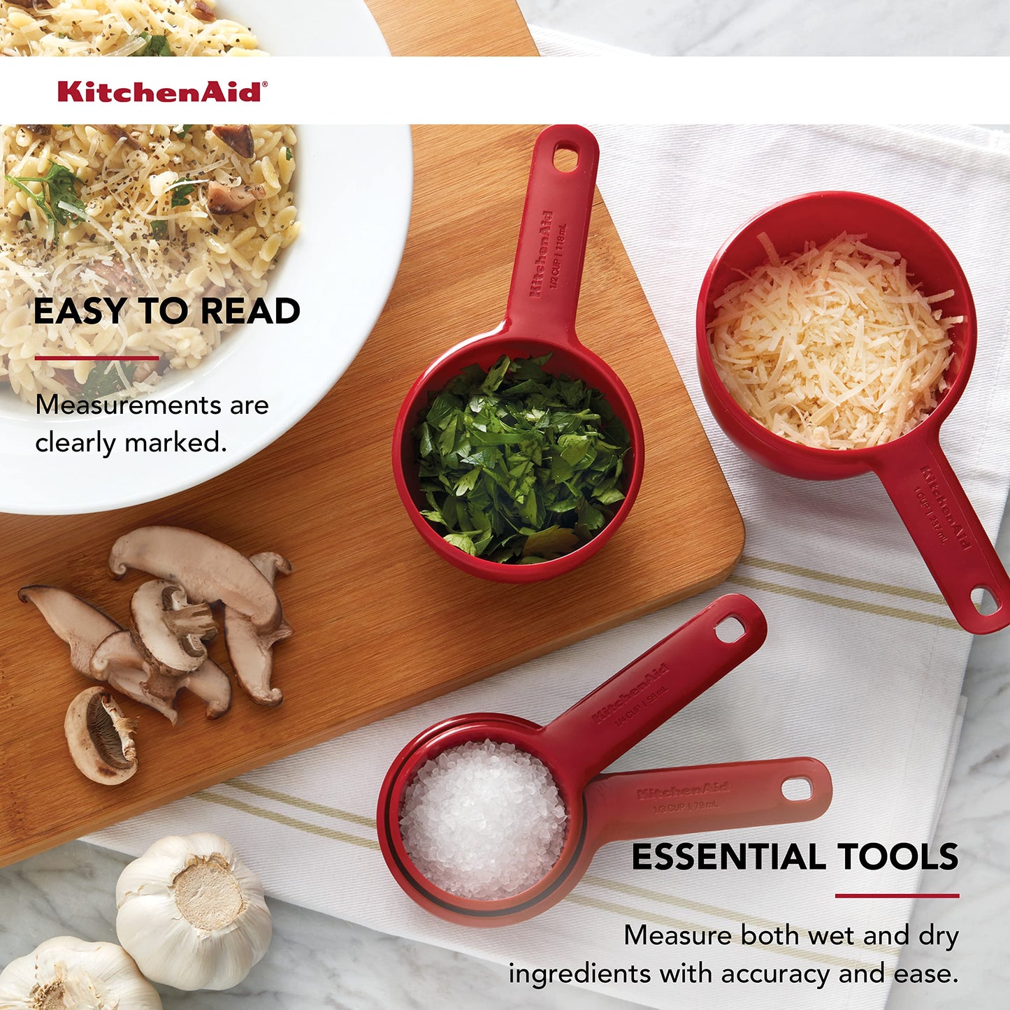 KitchenAid 4-Piece Measuring Cup Set, Empire Red