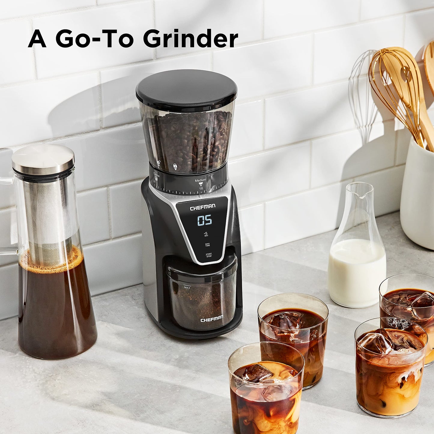 Chefman Burr Coffee Grinder with 31 Settings