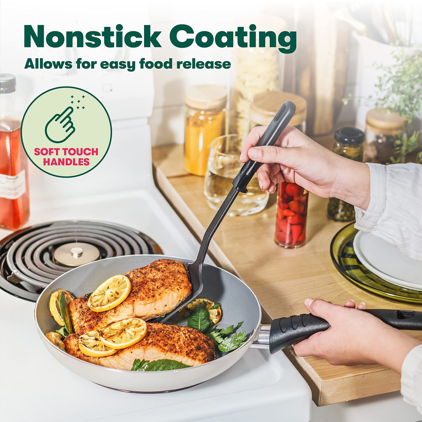 21-Piece BELLA Nonstick Cookware Set with Lids