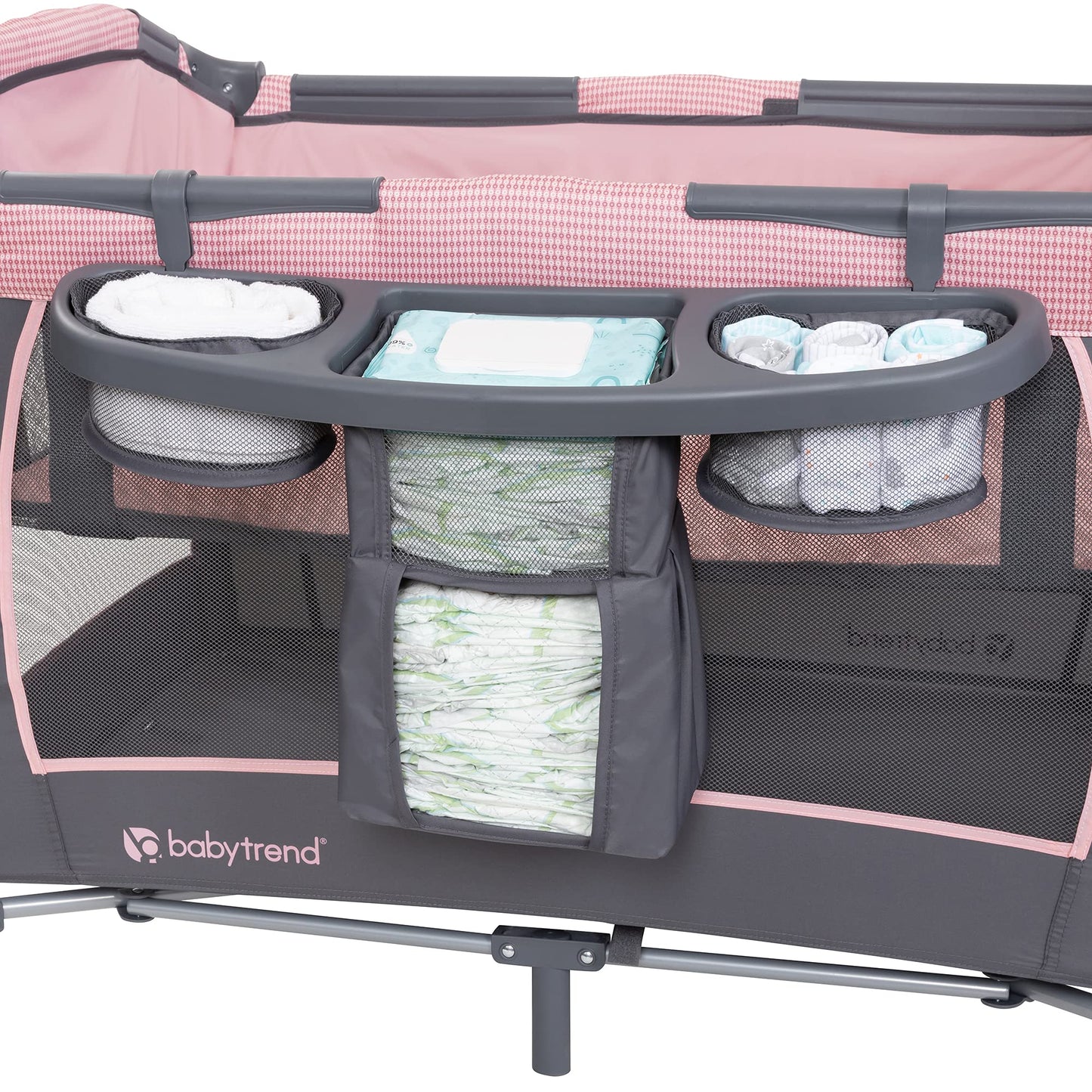 Baby Trend Lil' Snooze Deluxe III, Cozy Pink & Smart Steps Stem EZ Bouncer