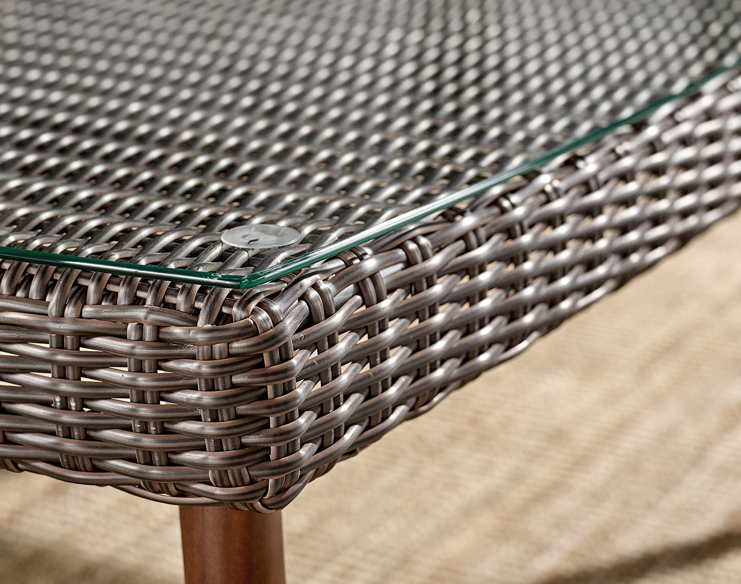 Athens All-Weather Wicker Outdoor 26" H Cocktail Table with Glass Top