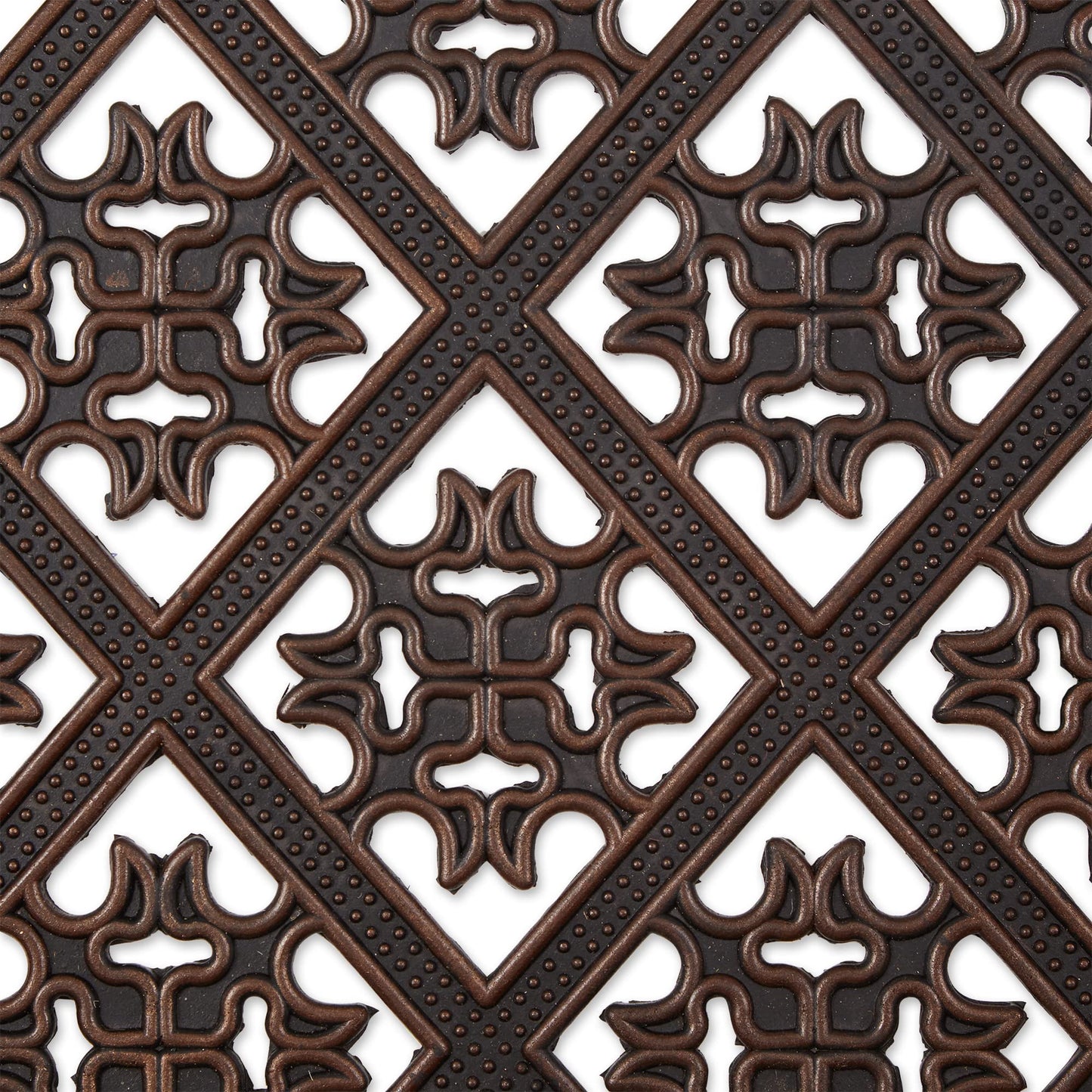DII All Weather Rubber Doormat, Brown Lattice