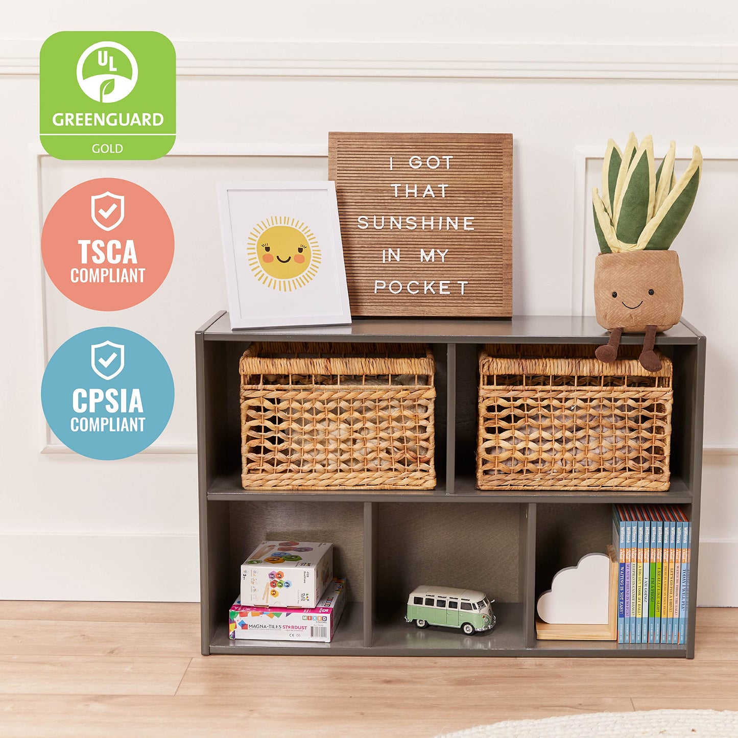 5-Compartment Storage Cabinet by ECR4Kids
