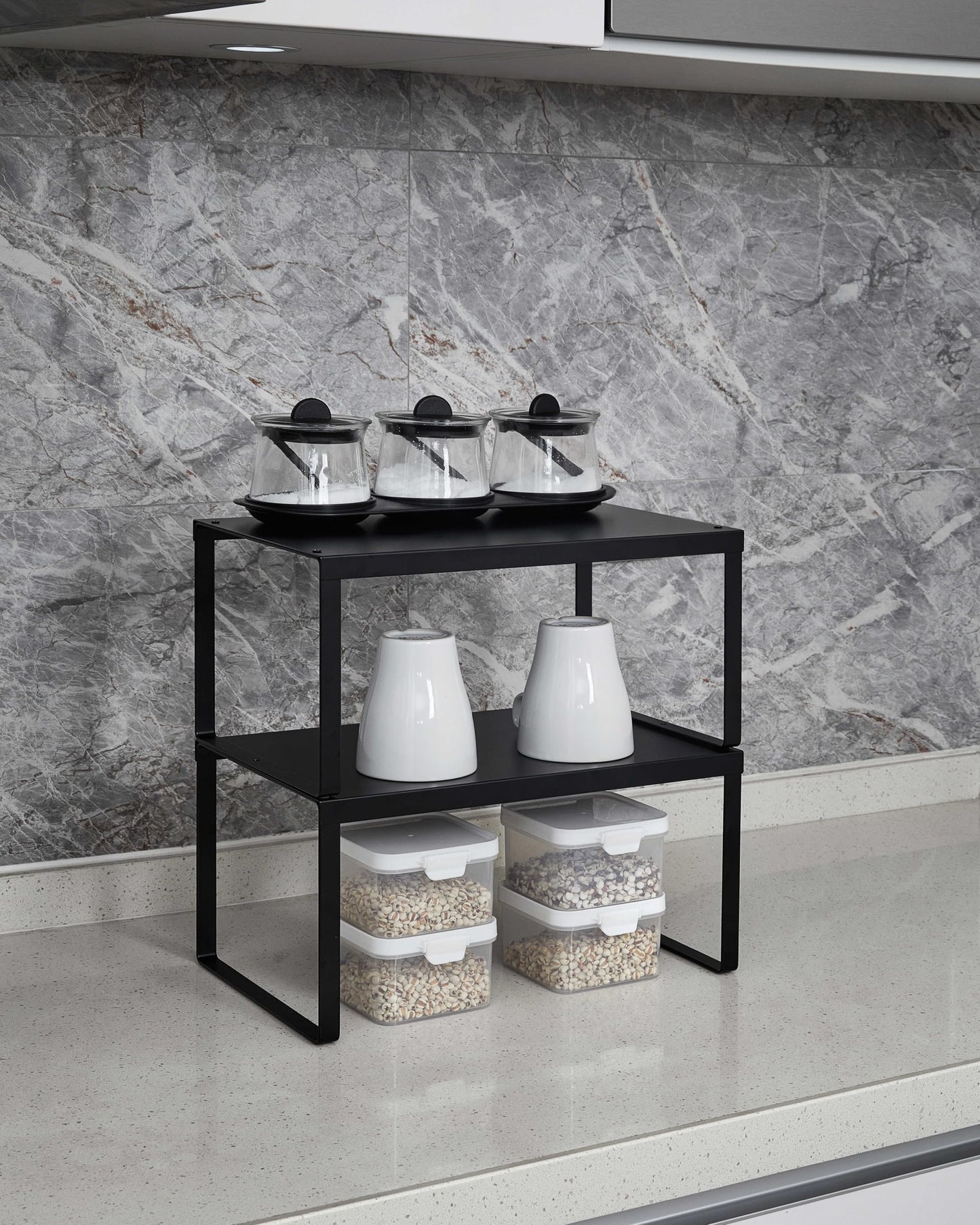 4-Pack Expandable Cabinet Shelf Organizer
