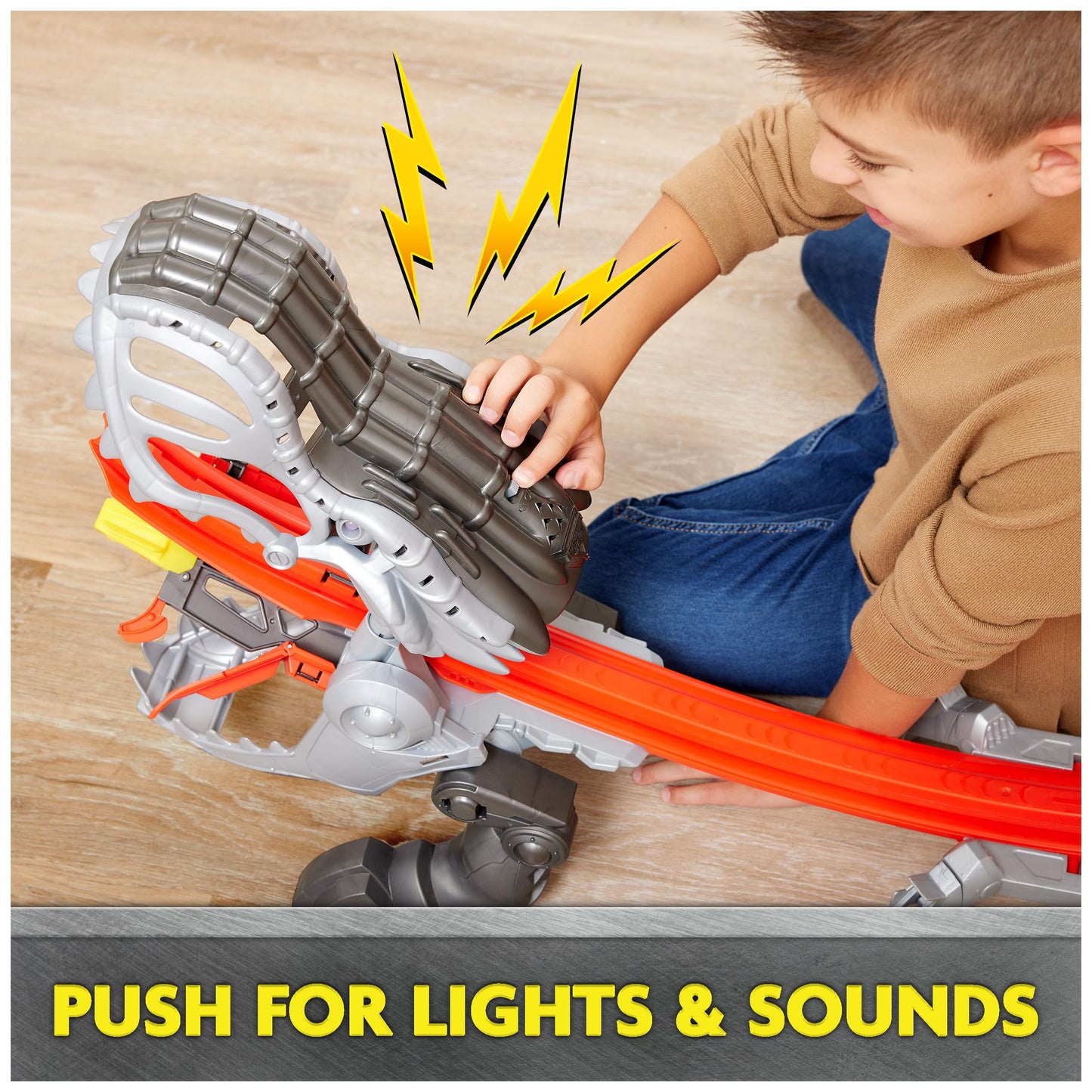 Monster Jam ThunderROARus Drop Playset with Exclusive Monster Truck, Over 6 Feet Tall, Lights & Sounds, Kids Dinosaur Toys for Boys and Girls Ages 4-6+