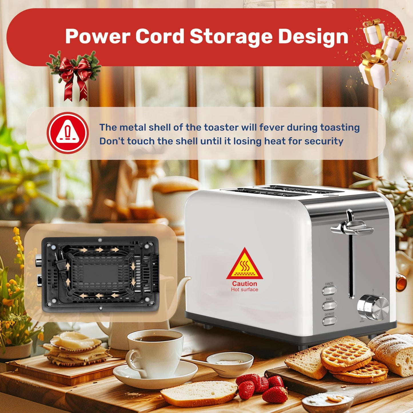 2-Slice Toaster with Extra Wide Slot & Functions