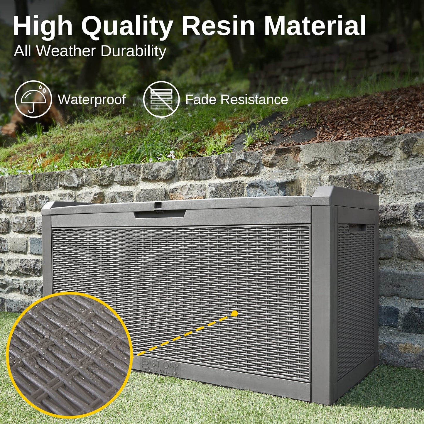 EAST OAK 100 Gallon Waterproof Outdoor Storage Box