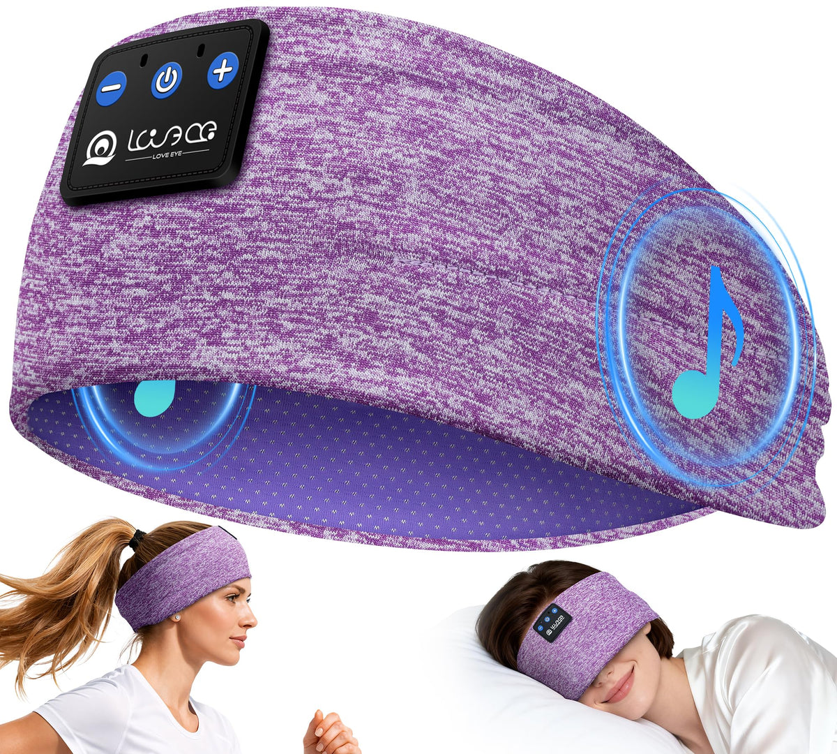 Wireless Bluetooth Sleep Headband Headphones for Side Sleepers