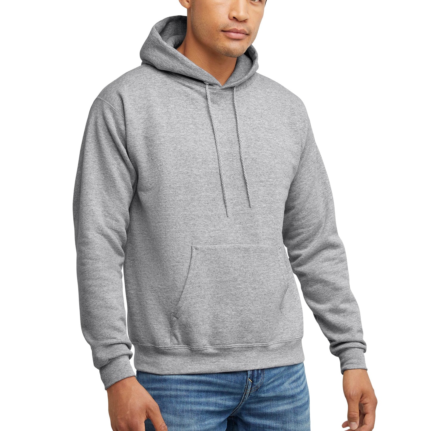 Hanes EcoSmart Men's Hooded Sweatshirt, Light Steel