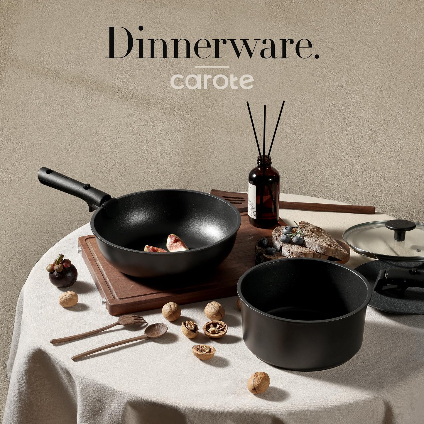 Nonstick Cookware Set with Detachable Handle