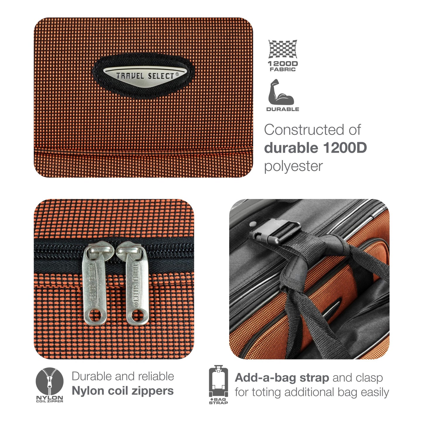 4-Piece Rolling Luggage Set by Travel Select
