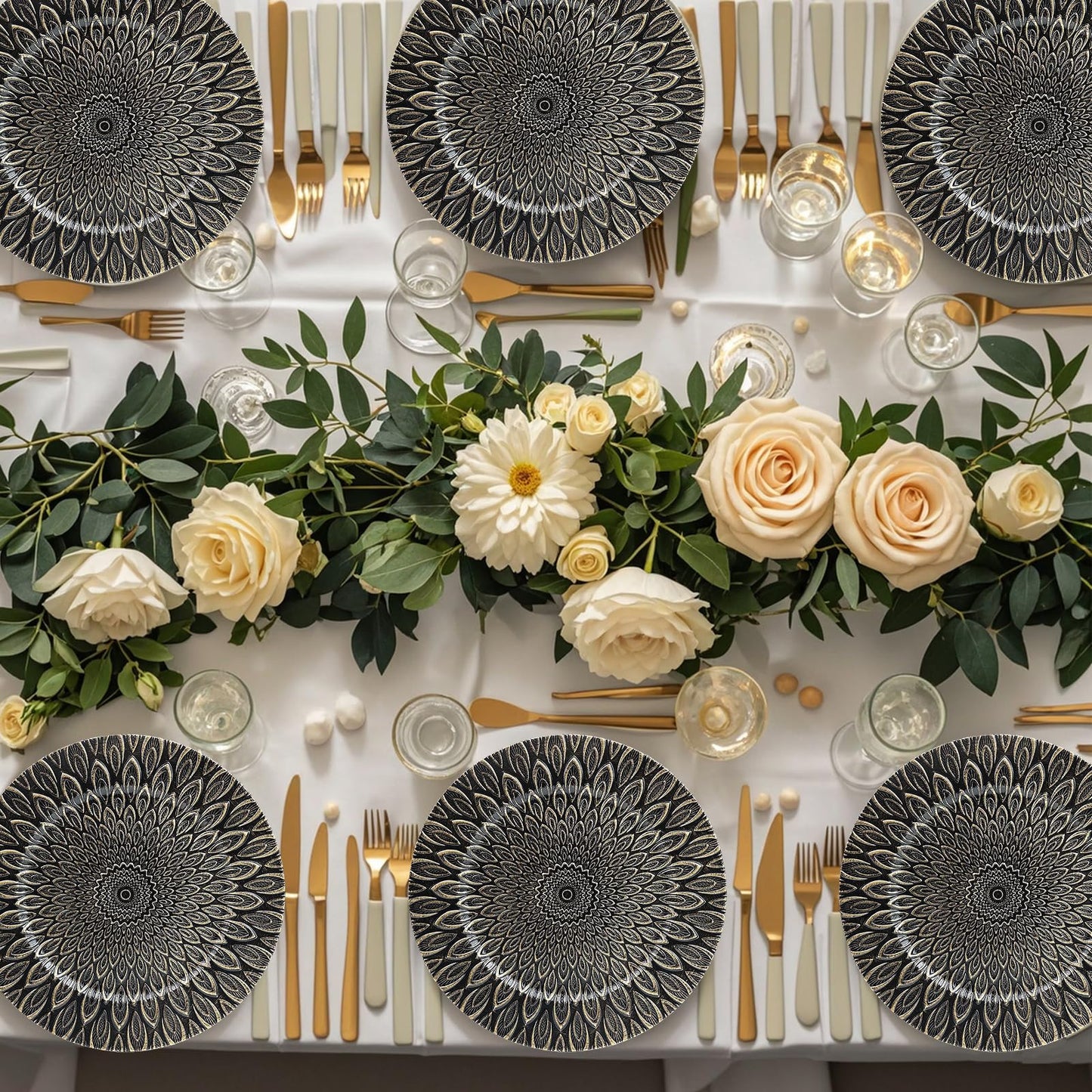 Set of 6 Plastic Charger Plates for Events