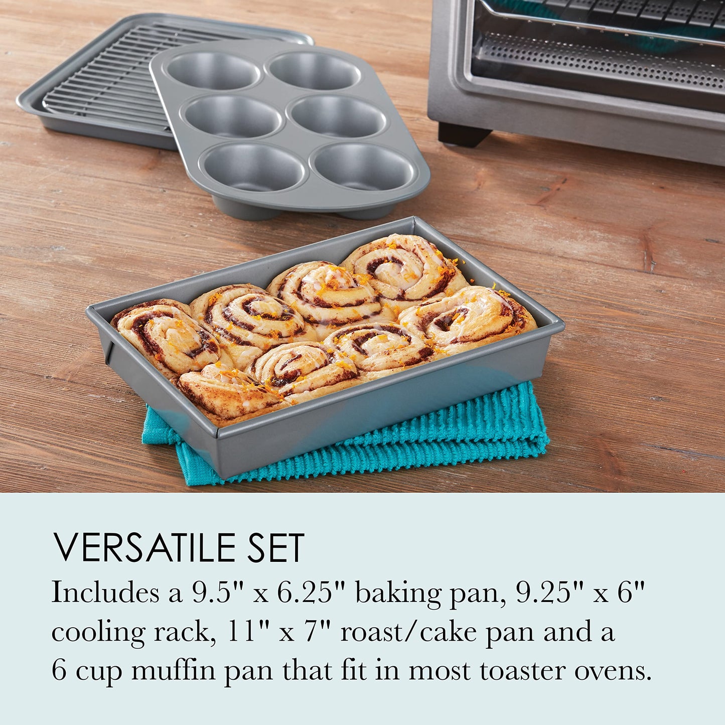Chicago Metallic Non-Stick Toaster Oven Set - 4-Piece
