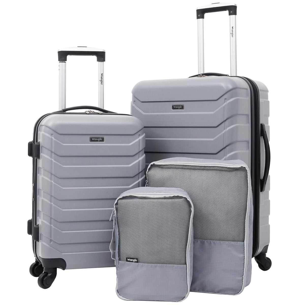 Wrangler 4 Piece Luggage and Packing Cubes Set