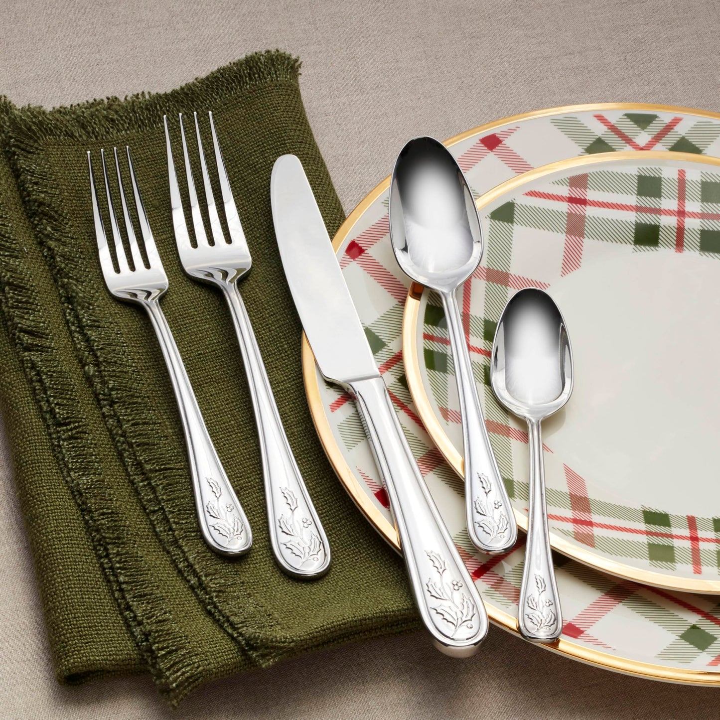 Lenox 65-Piece Holiday Flatware Set, Metallic
