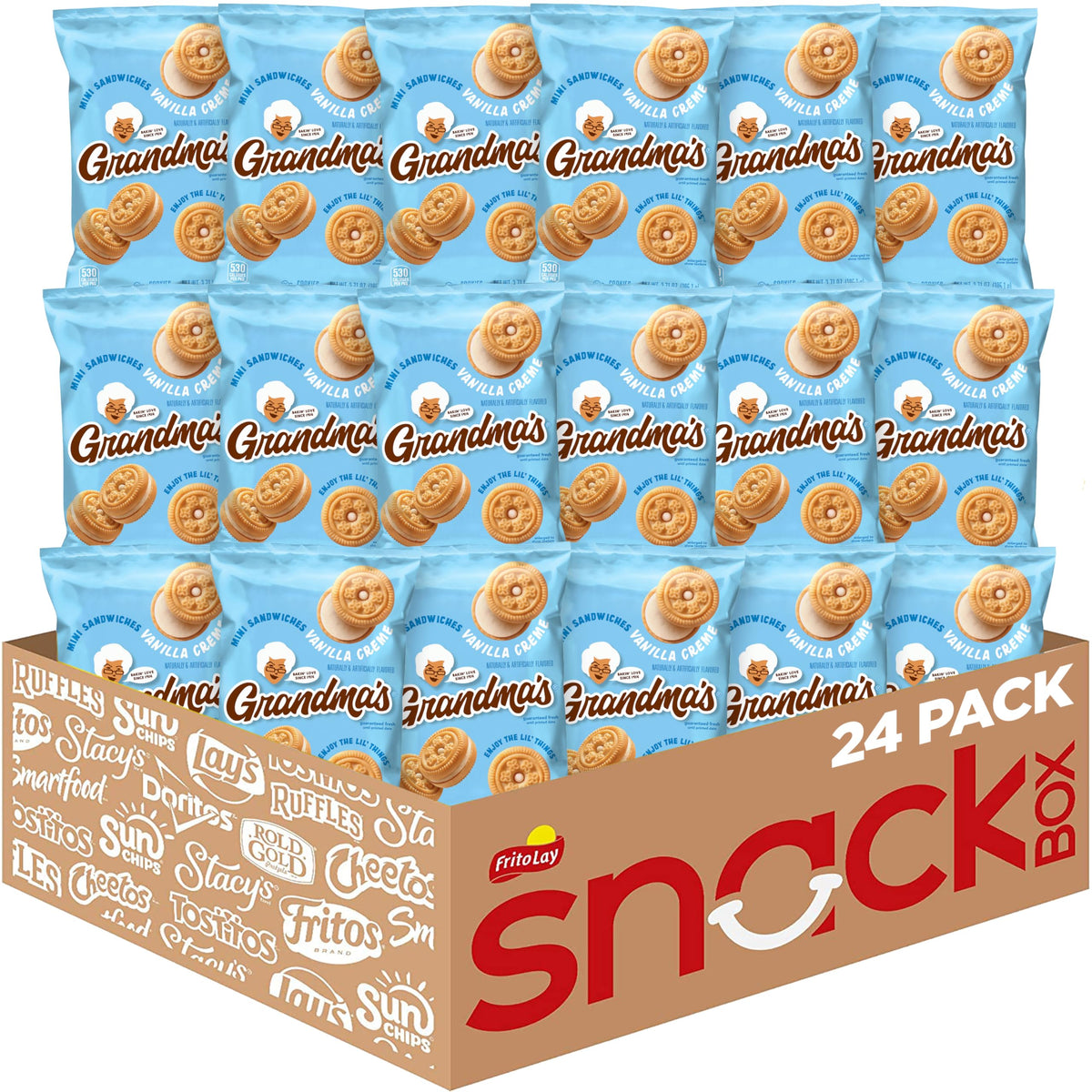 24 Pack Grandma's Vanilla Sandwich Creme Mini Cookies (OU-D)