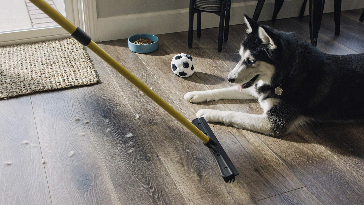 FURemover XL Heavy Duty and Original Indoor/Outdoor Broom Set, Standard and Extra Large, Black and Yellow (Model: 2385A6-AMZ)