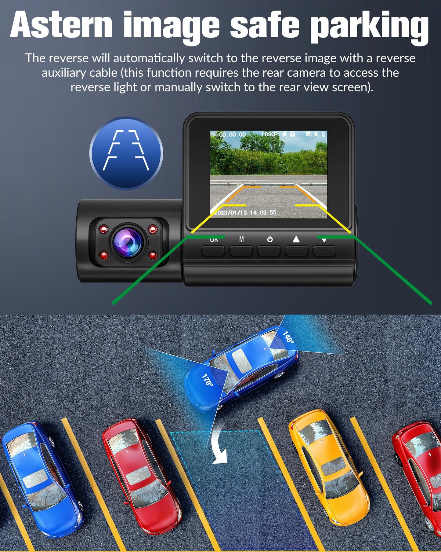 Dash Camera for Cars,4K Full HD Dash Cam Front and Rear Inside, Dashcam with Night Vision with Free 32GB Card,Built-in Loop Recording,Accident Lock,G-Sensor,WDR,24H Parking Monitor - (S6)
