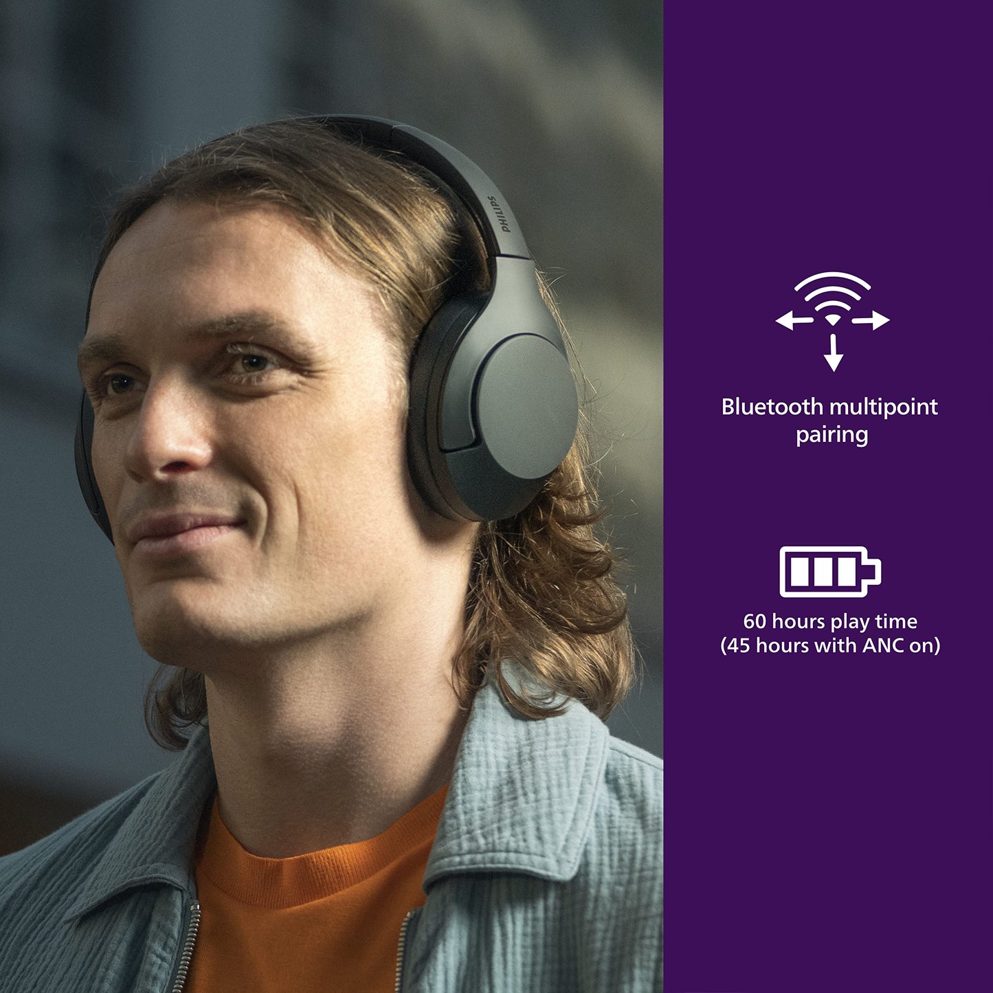 Philips Bluetooth Noise Cancelling Headphones with App Control
