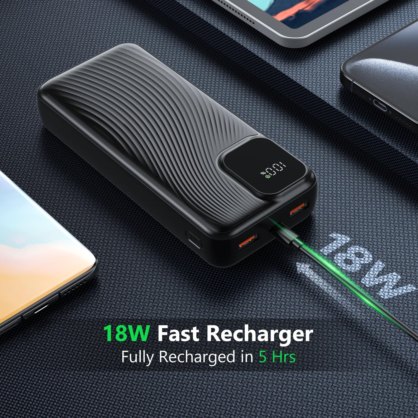 ELALUOKE Portable Charger Power Bank 20000mAh Fast Charging PD 20W and QC 22.5W USB-C in & Out Powerbank External Battery Pack with Portable Charging for iPhone 15 14 13 pro, Samsung S23 etc