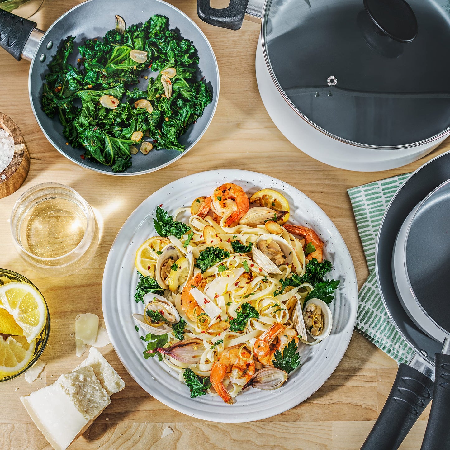 21-Piece BELLA Nonstick Cookware Set with Lids