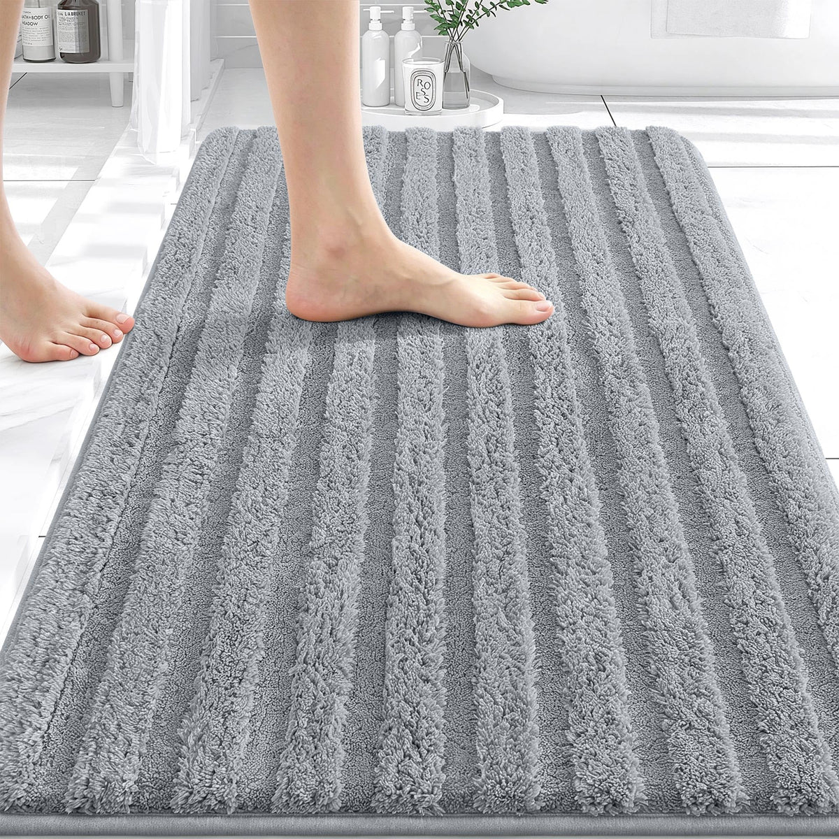 Non-Slip Absorbent Microfiber Bathroom Rug Mat