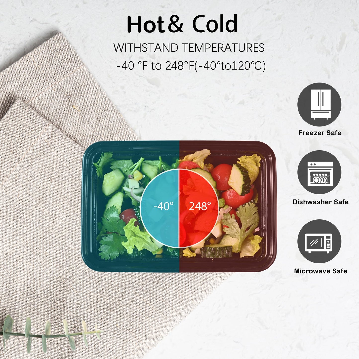 48 Pack LOKATSE HOME Meal Prep Containers