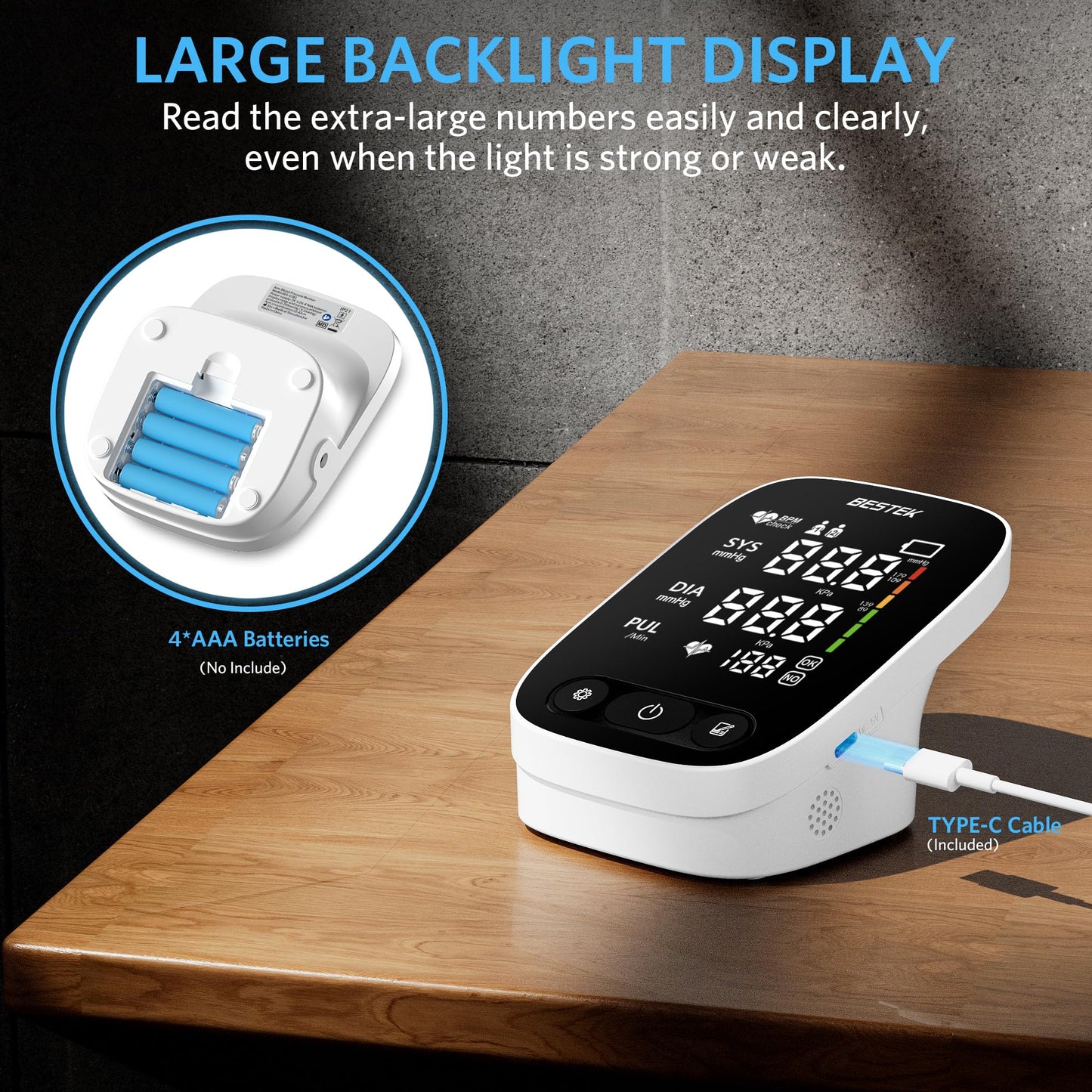 BESTEK Automatic Blood Pressure Monitor for Home Use