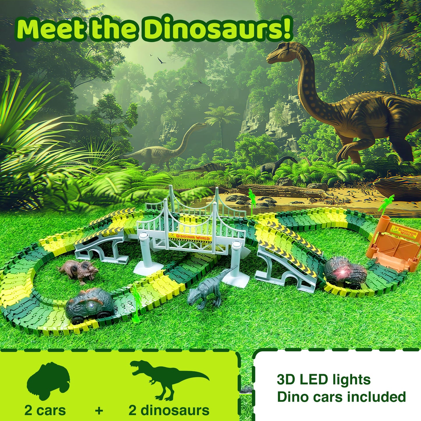 Dinosaur Race Track Toy Set by Boffe