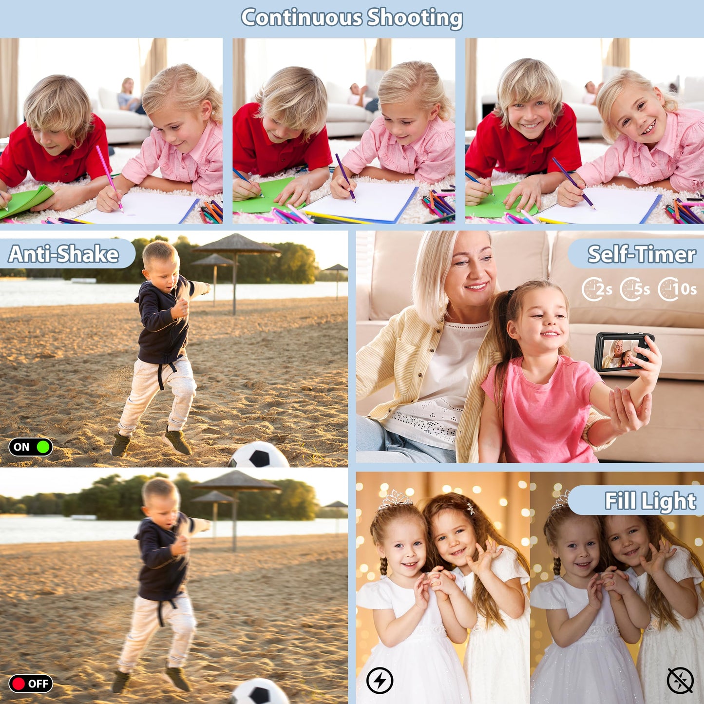Kids Digital Camera with MP3 Player and 32GB SD