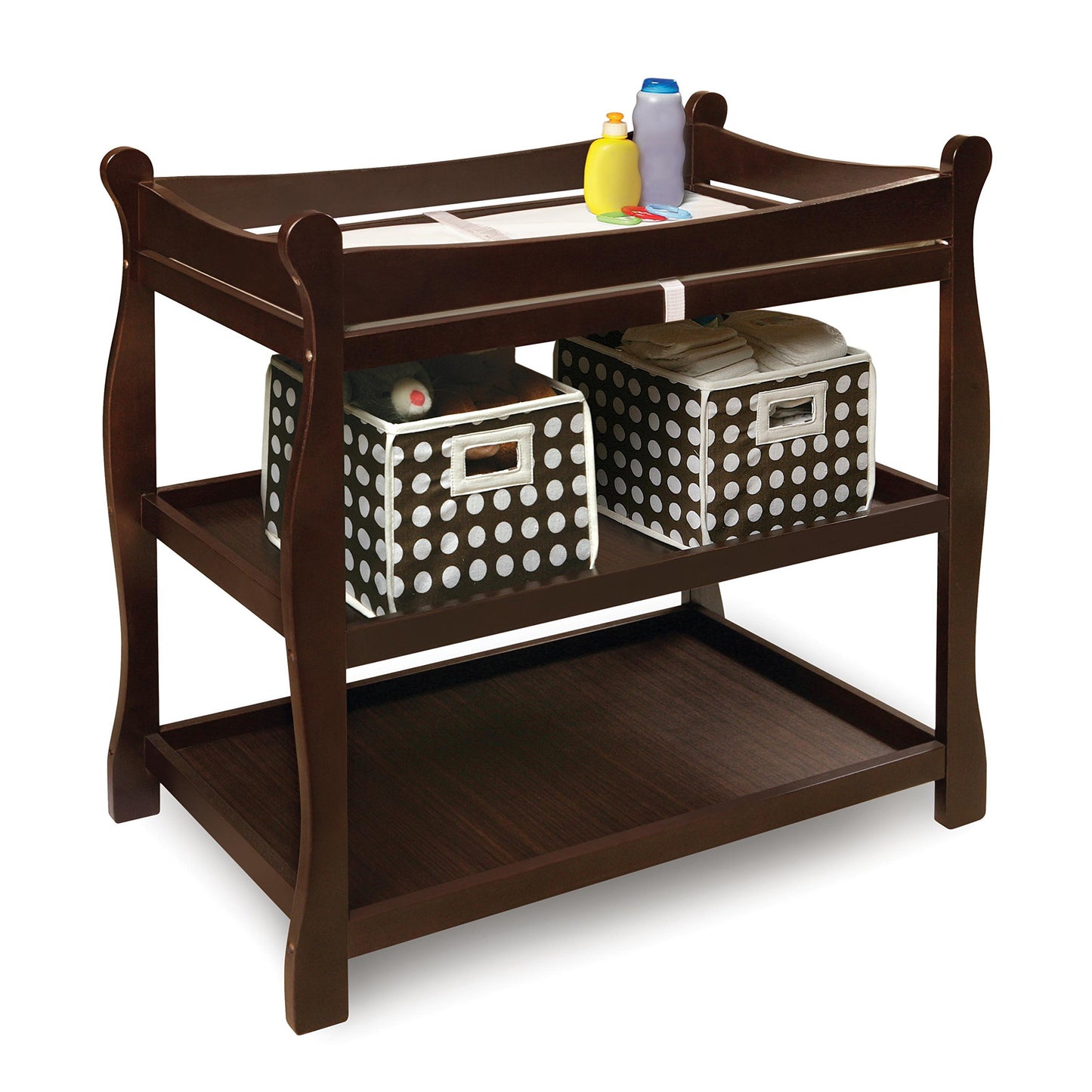 Badger Basket Sleigh Baby Changing Table with Pad