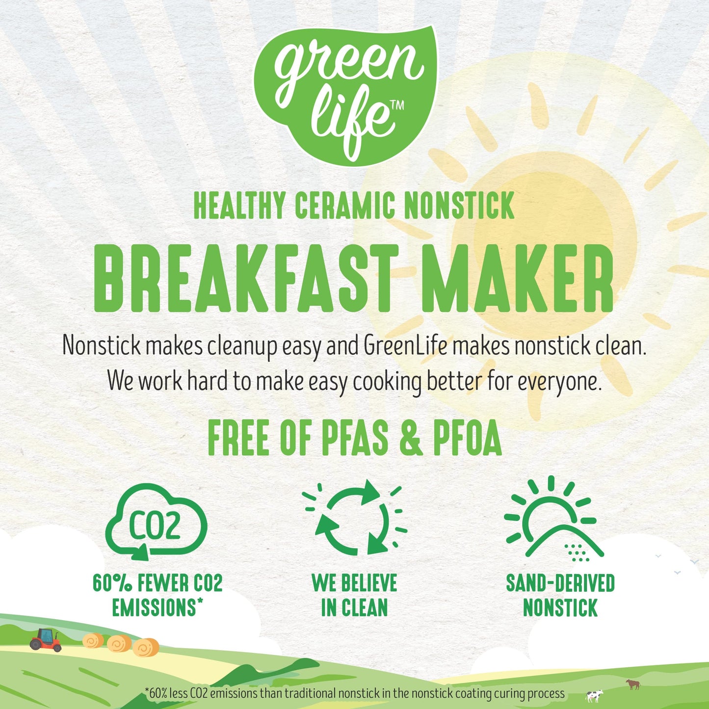 GreenLife 3-in-1 Breakfast Station with Griddles