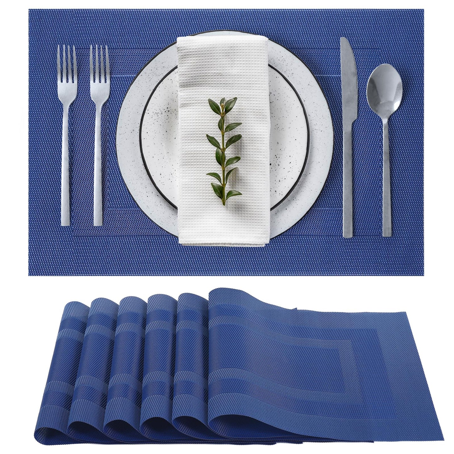 6 Pack Wipeable PVC Placemats for Dining