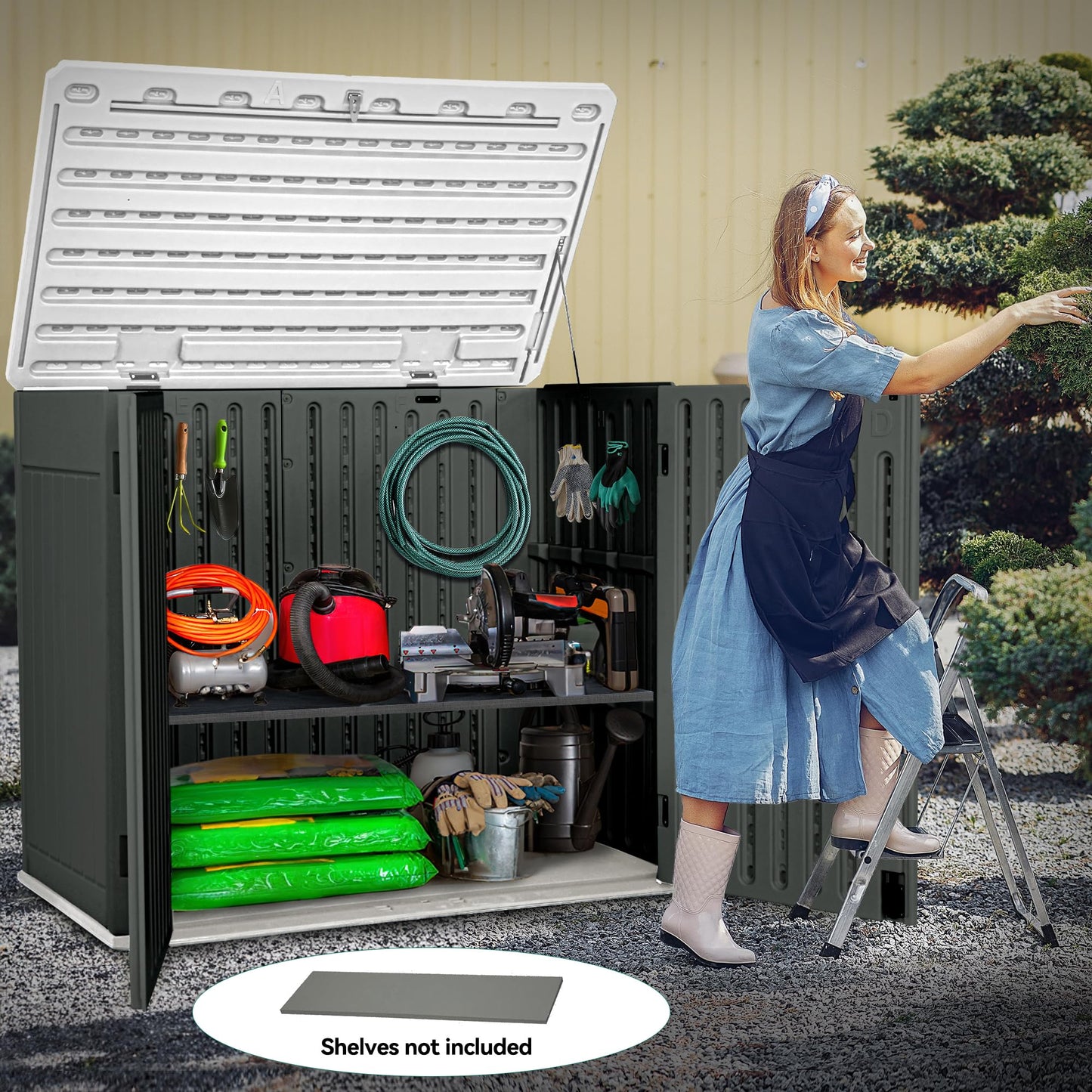 YITAHOME Large Outdoor Horizontal Storage Shed