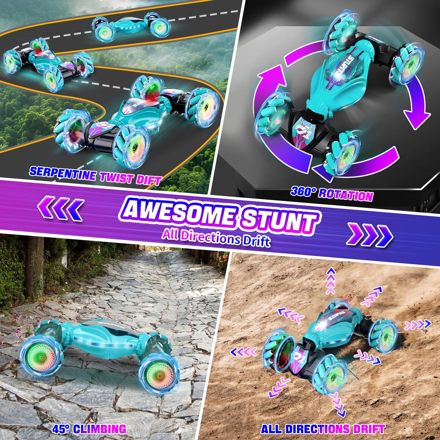 CANKETEC Gesture Sensing 4WD RC Stunt Car