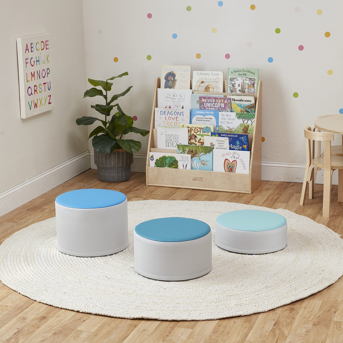 3-Piece ECR4Kids SoftZone Stump Stool Set