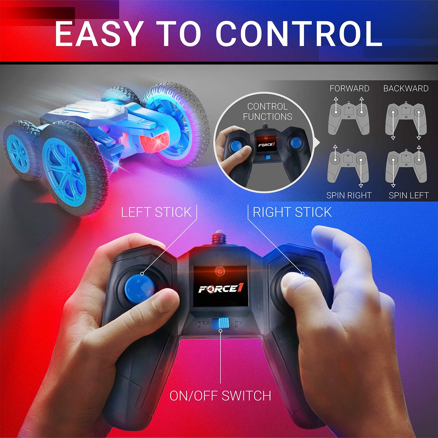 Force1 Remote Control Off-Road Stunt Car