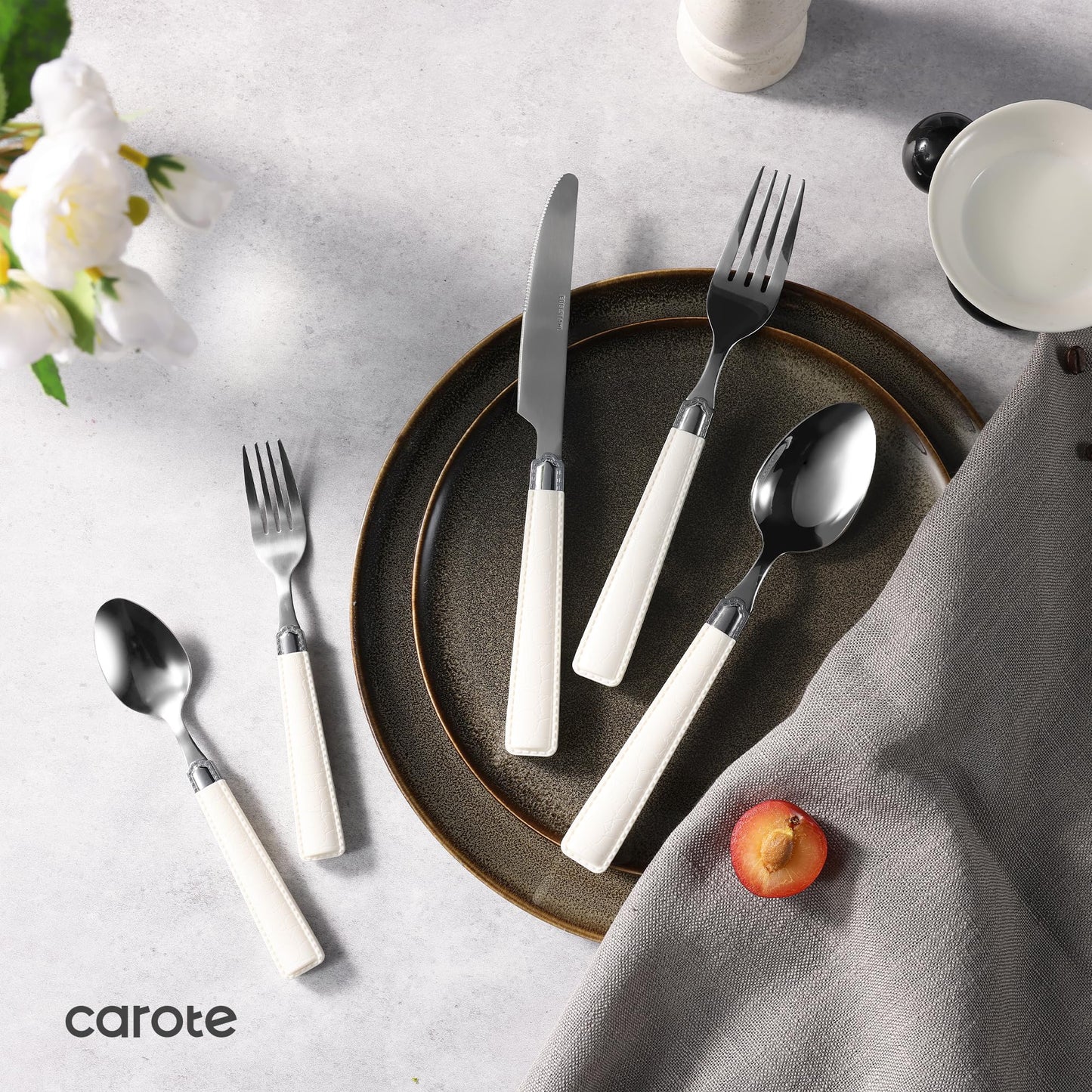20-Piece CAROTE Stainless Steel Flatware Set