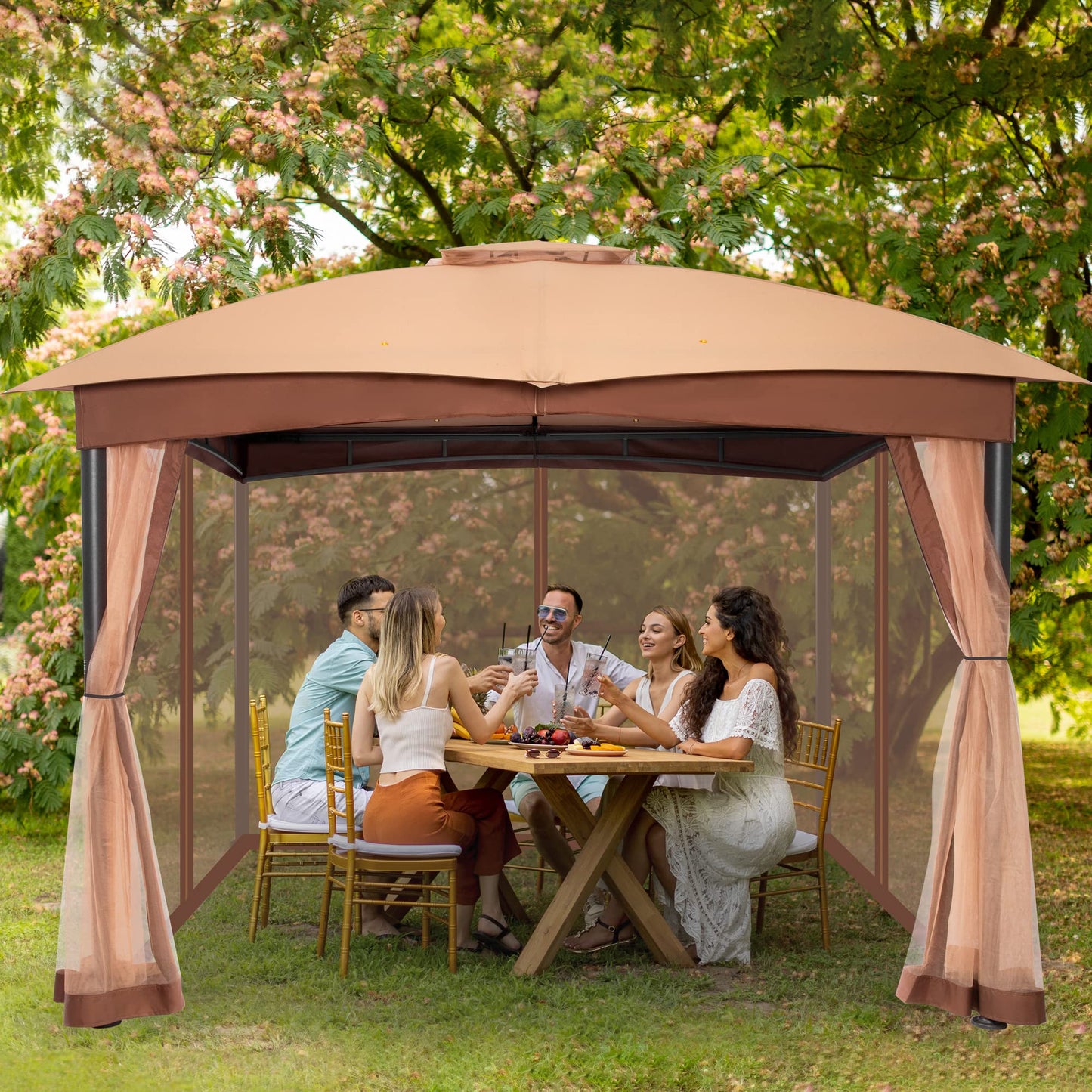 10x10 Heavy Duty Patio Gazebo with Netting